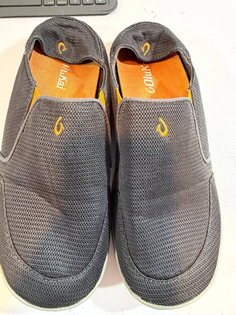 OLU KAI Men's Nohea Mesh Slip-On Casual Shoe Size 9 Dark Shadow Gray 10188-4242
